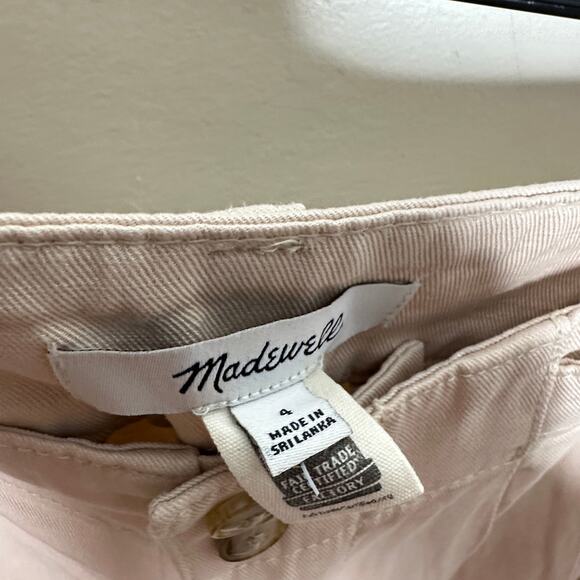 MADEWELL The Harlow Wide Leg Pant Drapey Twill Seed Khaki Beige Sz 4 {KK25} - Picture 4 of 5